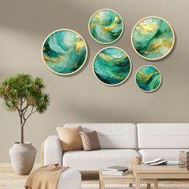 Wallity Yats-50 Conjunto de 5 Cuadros Decorativos Multicolor